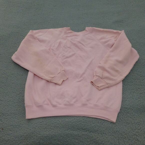 VTG Hanes Sweater Womens Large Seahorse Puff Paint Pink Graphic USA Made 90s - Picture 2 of 10